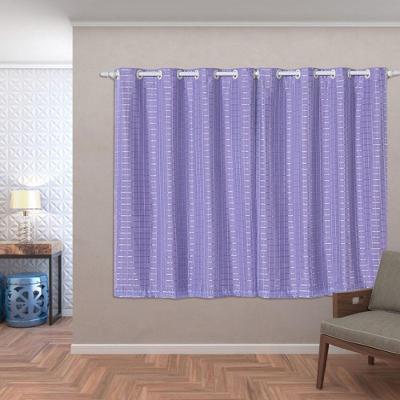 Cortina Blackout Pvc Com Tecido Voil Xadrez 2,80 M X 1,60 M - Lilás.