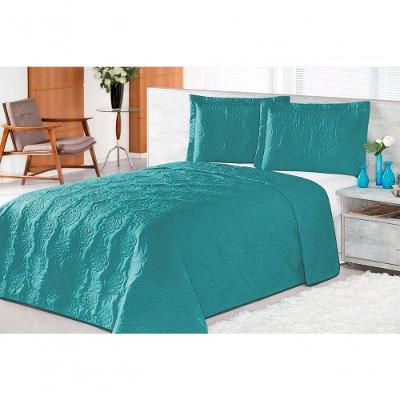 Cobre Leito Pratic Rosas Queen 3 Pecas - Azul Sky.