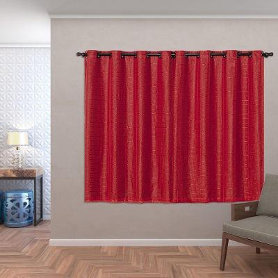 Cortina Blackout Pvc Com Tecido Voil Xadrez 2,00 M X 1,40 M - Vermelho.