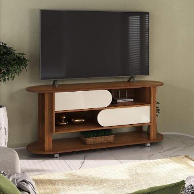 Rack Mundi Tv 65 2 Portas 2 Prateleiras Cedro / Off White