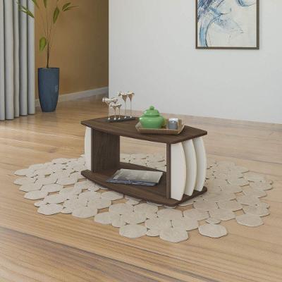 Mesa De Centro Caribe Laterais Arredondadas Amêndoa | Off White
