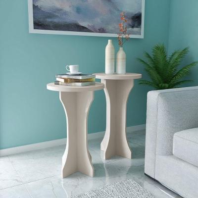 Conjunto Mesas Apoio Lateral Luck Off White