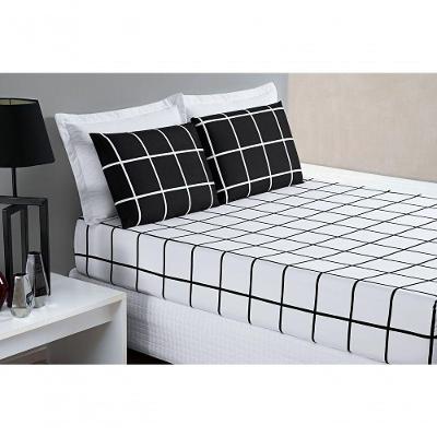 Jogo De Cama Lençol 200 Fios Austin Queen 03 Peças - Preto