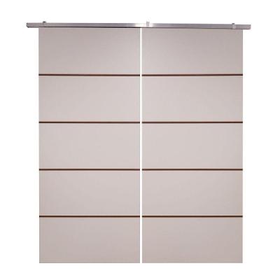 Porta Dupla Branco Prime Frisada Kit Alumínio F03 - 210x140