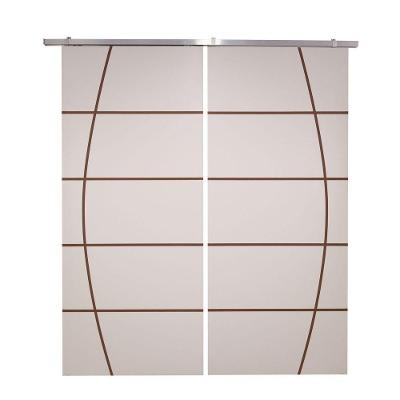 Porta Dupla Branco Prime Frisada Kit Alumínio F01 - 210x120