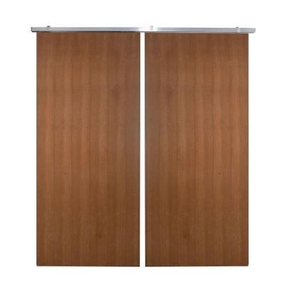 Porta Dupla De Correr P- Verniz Kit Alumínios 210x140