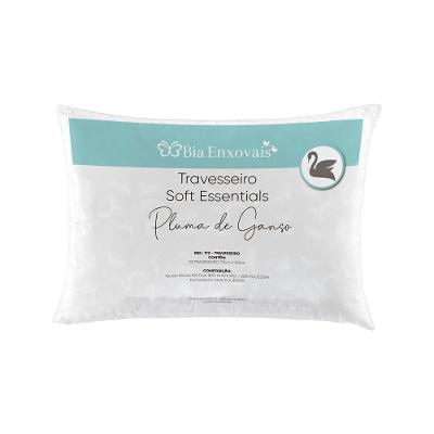 Kit 02 Travesseiros Pluma De Ganso Sintética Soft Essentials - Branco.
