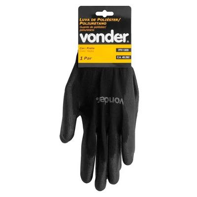 Luva Poliester-pu Preta Tam.09 Vonder-7025100009