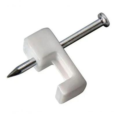 Kit 20 Grampo Fixa Fio Cabo Coaxial Miguelo Branco 7mm | 10x12 | 14x16 | 18x20 Tamanho 14x16