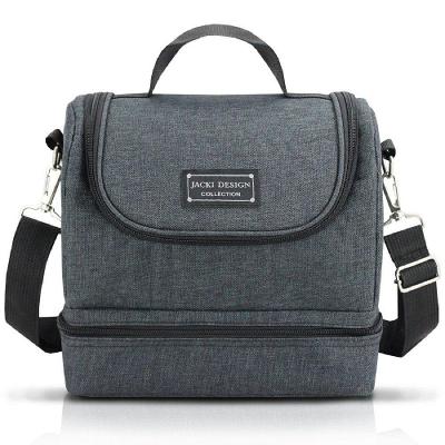 Conjunto Bolsa Térmica C- 2 Compartimentos Com Pote Marmita E Porta Talheres Com Porta Escova Preto