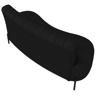 Sofá 2 Lugares 135cm Pés Aço Preto Tamar K04 Sintético Preto - Mpozenato