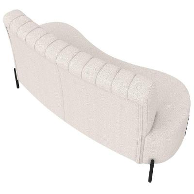 Sofá 2 Lugares 160cm Pés Aço Preto Tamar K04 Bouclê Bege - Mpozenato
