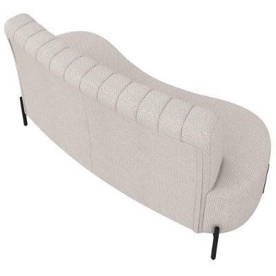 Sofá 2 Lugares 135cm Pés Aço Preto Tamar K04 Linho Areia - Mpozenato