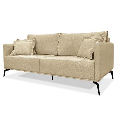 Sofá 2 Lugares 180cm Pés De Metal Vecchia S06 Linho Dourado - Mpozenato