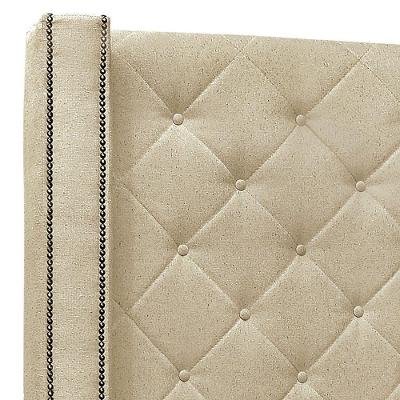 Cabeceira Casal Cama Box 140cm Louise S06 Linho Dourado - Mpozenato