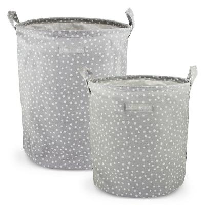 Conjunto De Cesto Para Roupa M E G Cinza - Bolinha