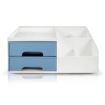 Organizador Multiuso De 2 Gavetas De Mesa Jacki Design Azul