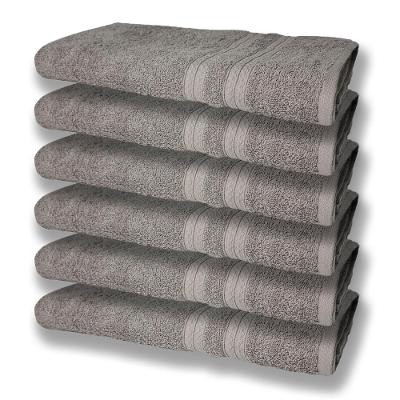 6 Toalhas Grande Super Felpudas E Grossa Algodão 80x150 Itália Soft Beka - Cinza