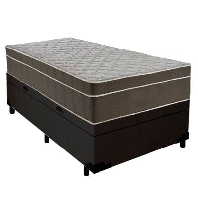 Cama Box Baú Suede Solteiro + Colchão Sereneprime Molas Ensacadas 88x188x69 Cor:preto