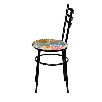 2 Cadeiras Para Cozinha Epoxi Preta Assento Floral Cor:happy Hour