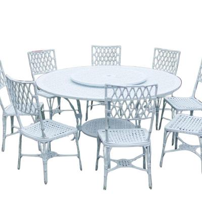 Conjunto Bambú Com 8 Cadeiras E Mesa Giratória