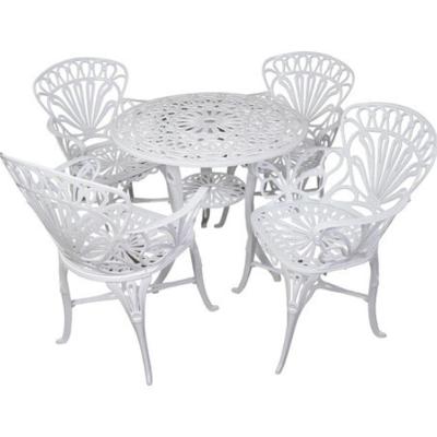 Conjunto De Jardim Modelo Primavera Mesa E 4 Cadeiras Branco
