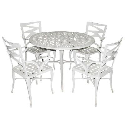 Conjunto De Mesa Com 4 Cadeiras Modelo Liz Branco