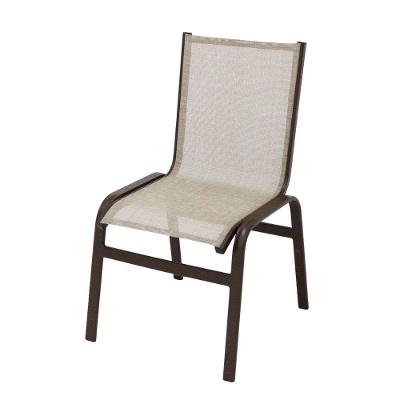 Cadeira De Jantar Em Alumínio E Tela Sling Marrom Capuccino