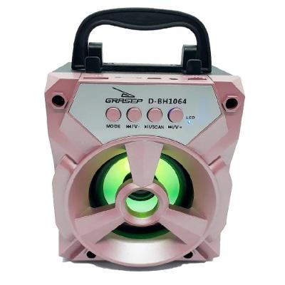 Caixa Som Portátil Bluetooth Mp3 Pen Drive Radio Fm Auxiliar 8w Aero Rose
