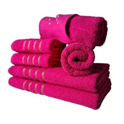 Jogo De Toalhas 2 Banho 2 Rosto 2 Piso - 6 Pçs Montreal 100% Algodão - Rosa