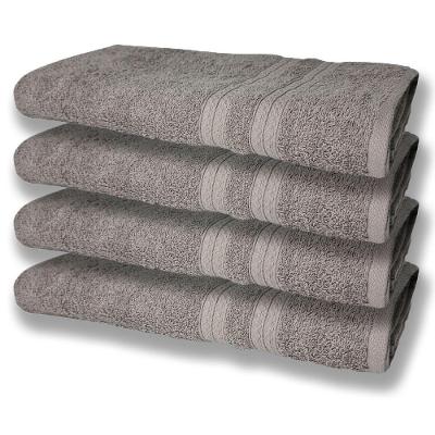 4 Toalhas Super Felpudas Grande E Grossa Algodão 80x150 Cinza.