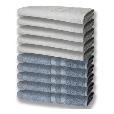 10 Toalhas Felpudas Grande E Grossa 80x150 5 Azul 5 Branco