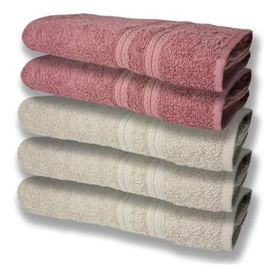 5 Toalhas Felpudas Grande E Grossa 80x150 Bege+rosê