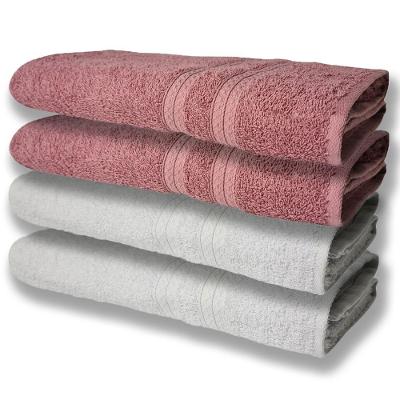 4 Toalhas Super Felpudas Grande E Grossa Algodão 80x150 Branco+rosê