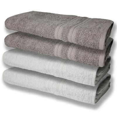 4 Toalhas Super Felpudas Grande E Grossa Algodão 80x150 Branco+cinza