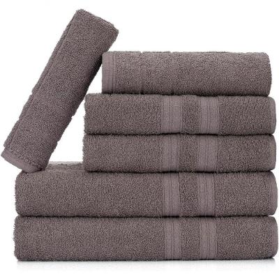Jogo De Toalhas Gigante Itália Soft 2 Banhão + 2 Rosto + 2 Tapete Luxo 100% Algodão - Cinza.