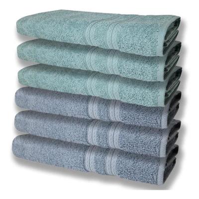 6 Toalhas Grande Felpudas E Grossa 80x150 Azul+verde