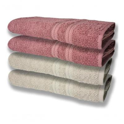 4 Toalhas Super Felpudas Grande E Grossa 80x150 Bege+rosê