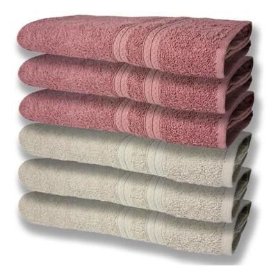 6 Toalhas Grande Felpudas E Grossa 80x150 Bege+rosê