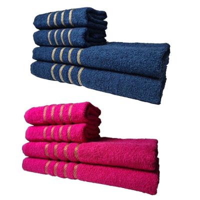 Kit 8 Toalhas Grandes Montreal 4 Banhos 4 Rostos Azul+rosa
