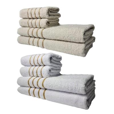 Kit 8 Toalhas Grossas E Grandes Montreal 4 Banhos 4 Rostos Bege+branco