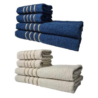 Kit 8 Toalhas Grandes Montreal 4 Banhos 4 Rostos Azul+bege