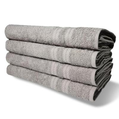 Kit Com 4 Toalhas De Banho 430g/m² Grande Grossa 80x150cm Itália Soft - Cinza.