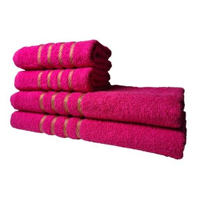 Kit 4 Toalhas 2 Banho 2 Rosto Montreal 100% Algodão Rosa.
