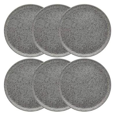 Conjunto De Pratos Rasos 06 Peças Flat Gray Oxford