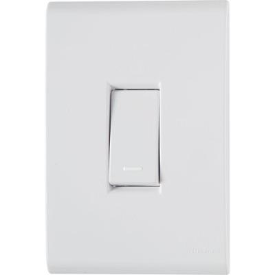 Conjunto 4x2 Com 1 Interruptor Simples Tramontina Liz 10 A 250 V Branco 120 Unidades