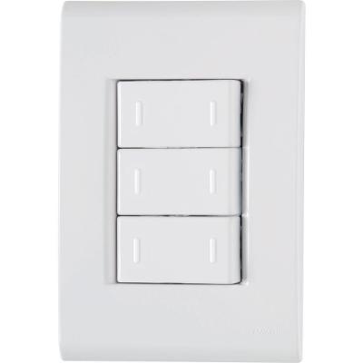 Conjunto 4x2 Com 3 Interruptores Paralelos Tramontina Liz 10 A 250 V Branco