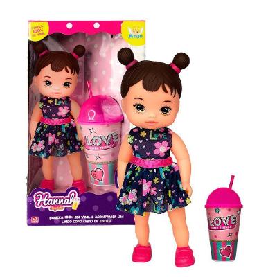 Boneca Hannah Suquinho Com Copo.