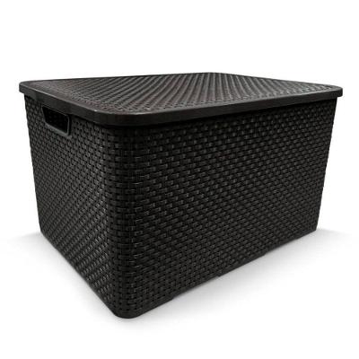Caixa Organizadora Rattan Pequena Com Tampa 7 Litros
