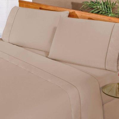 Jogo De Cama Solteiro Elegance 180 Fios 03 Peças Cáqui